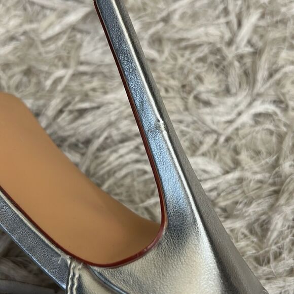 NWOB SIMMI Gracie Silver Mirror Diamanté Strappy Heeled Sandals US 9 UK 7 - Picture 12 of 12